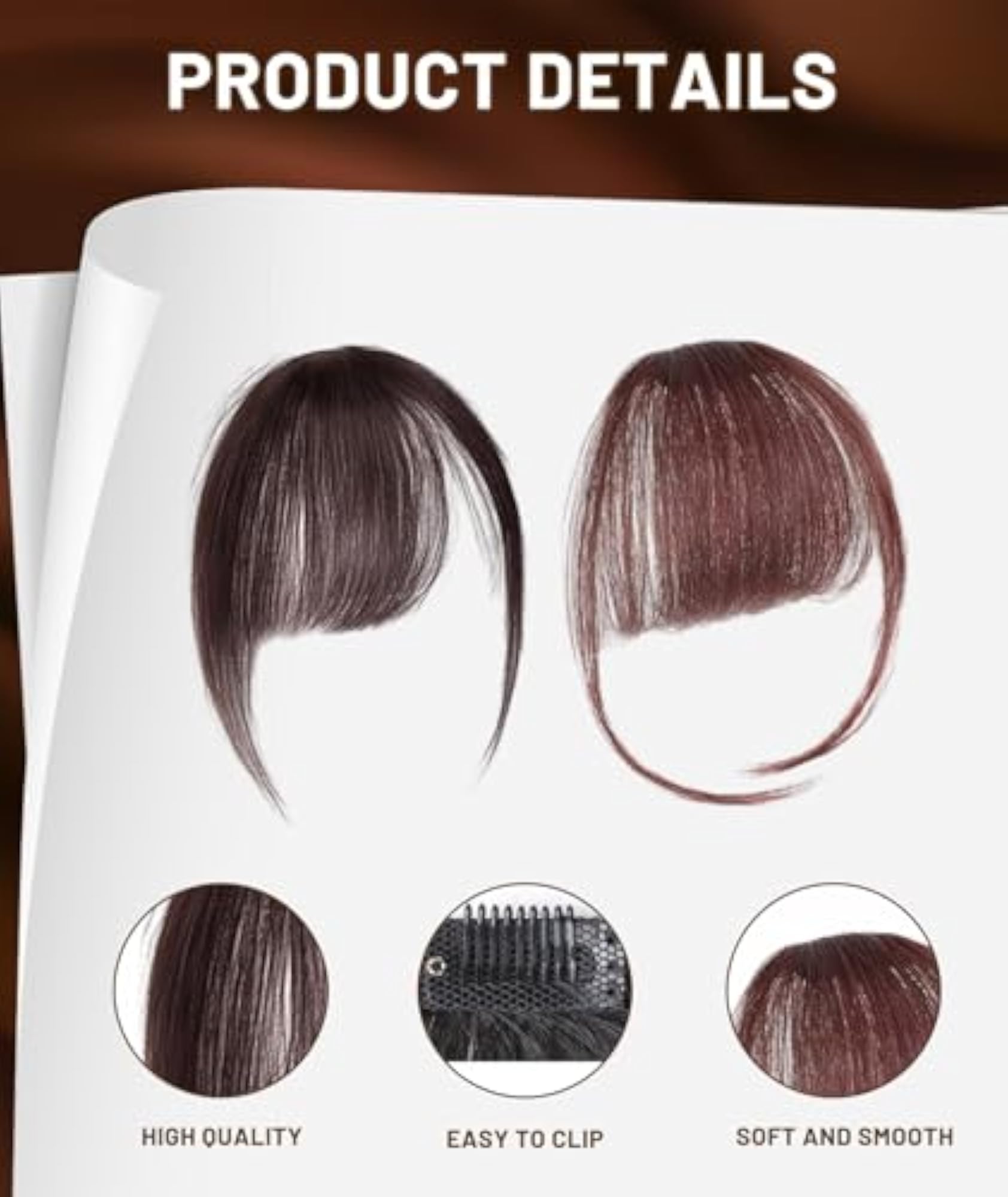 Front Hair Extensions for Women, Bangs Hair Extensions